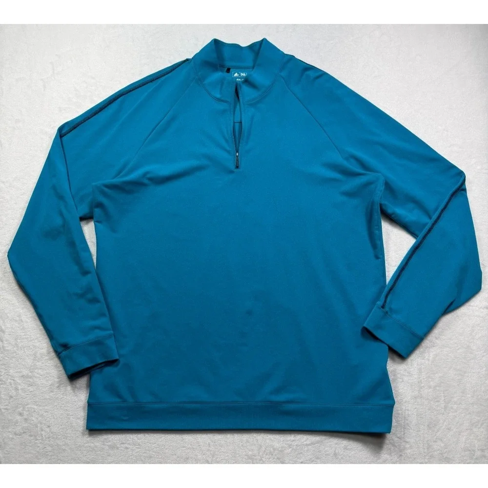 Adidas Golf Pullover Mens Size XL Blue‎ Quarter-Zip Performance ClimaLite